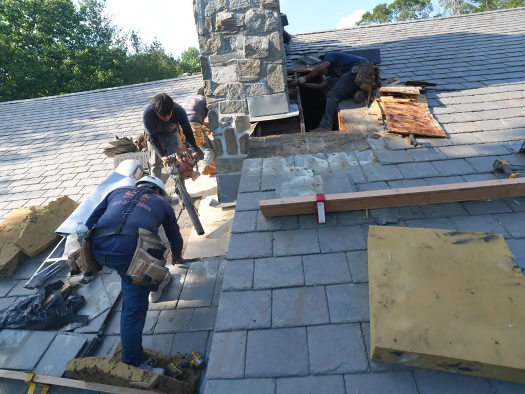 Slate Roof Chimney Leak Repair in Weehawken, NJ